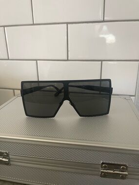 Saint Laurent Oversized Square Black Shield Sunglasses